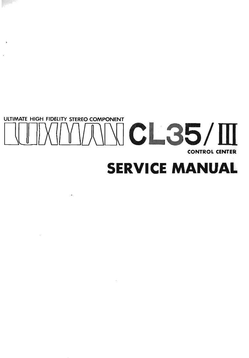 Luxman CL 35 Mk3 Service Manual