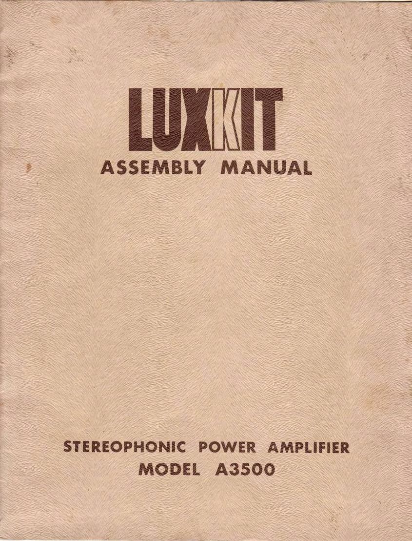 luxman luxkit a 3500 service manual