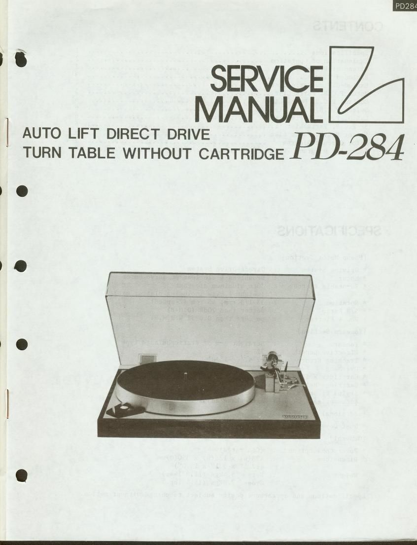 luxman pd 284 service manual