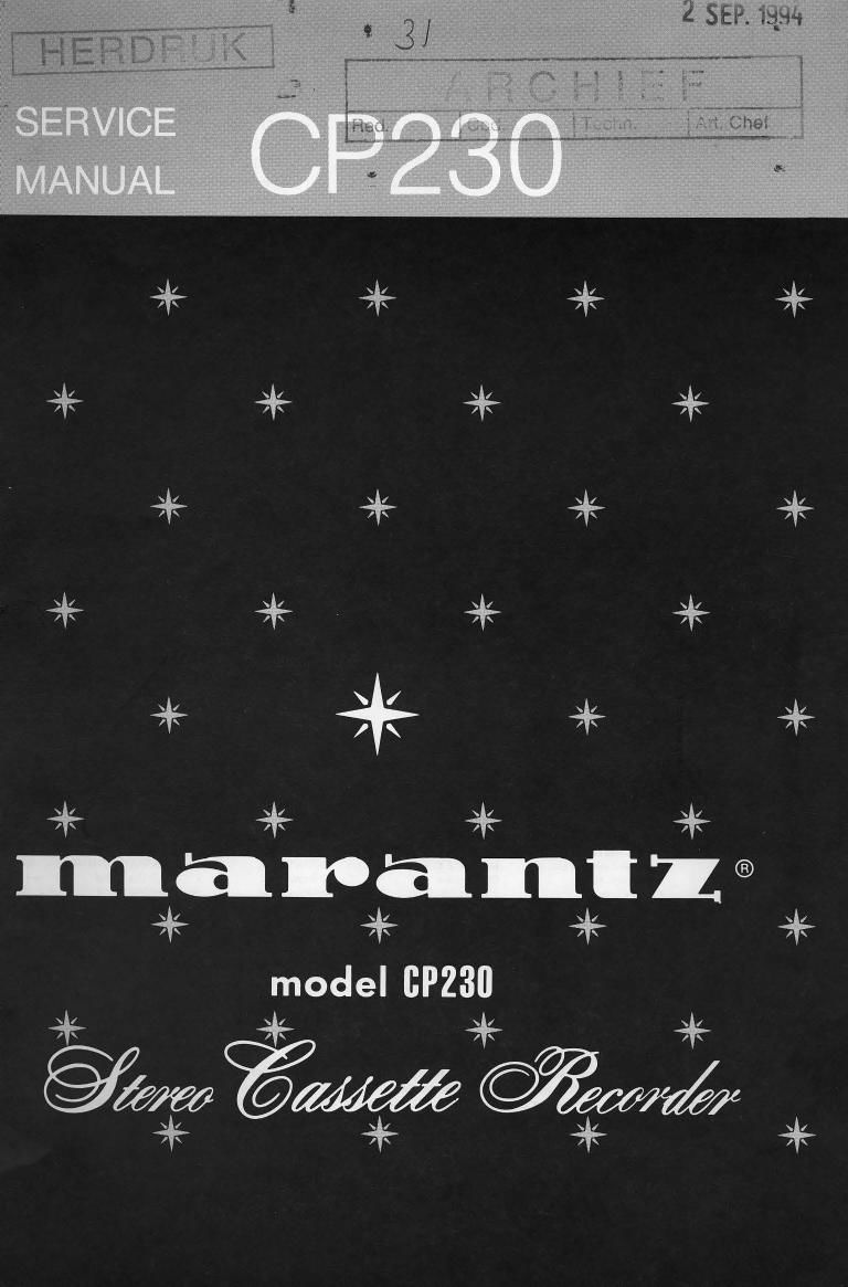 Marantz CP 230 Service Manual