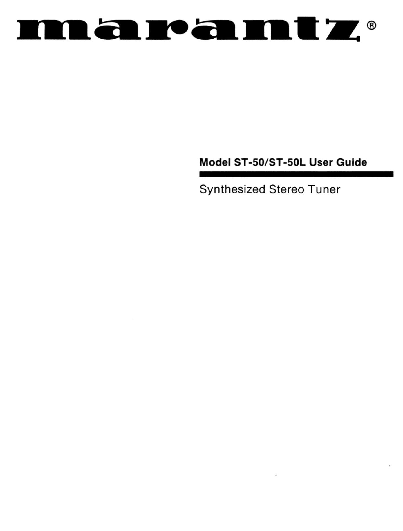 Marantz ST 50 Owners Manual