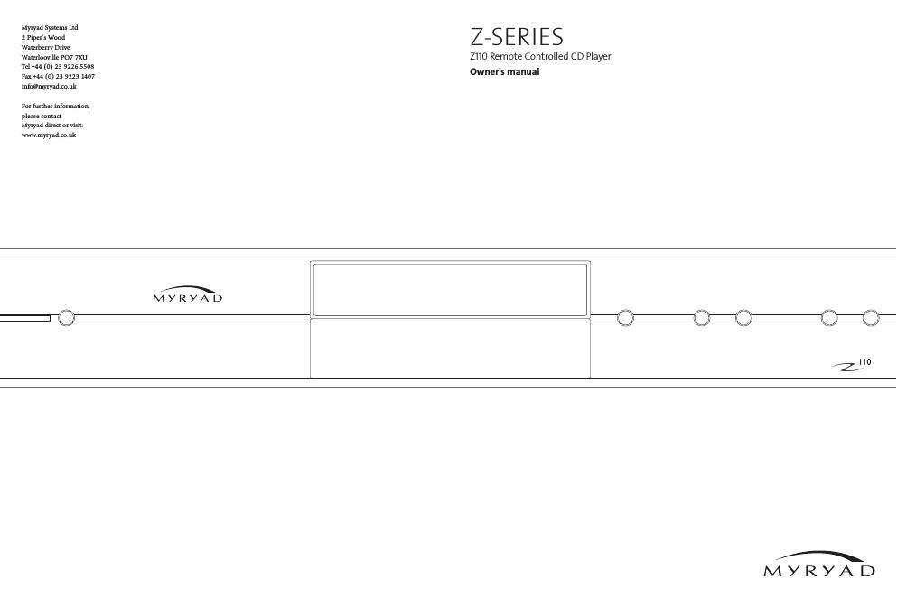 myryad z 110 owners manual