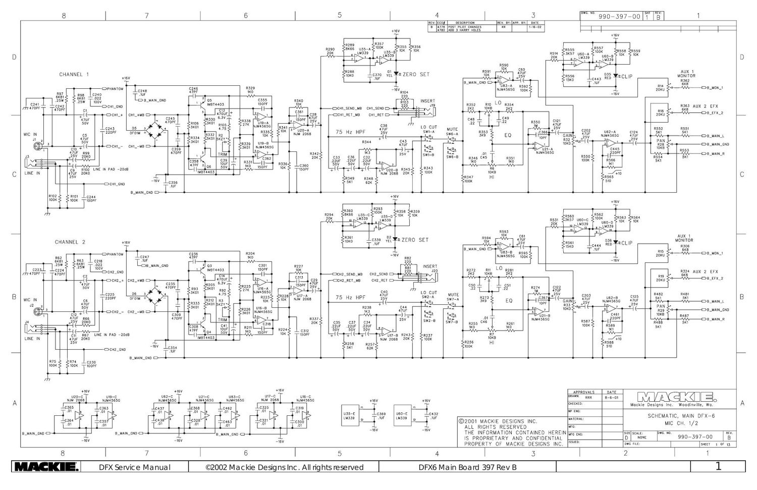 Mackie DFX 6 Schematics