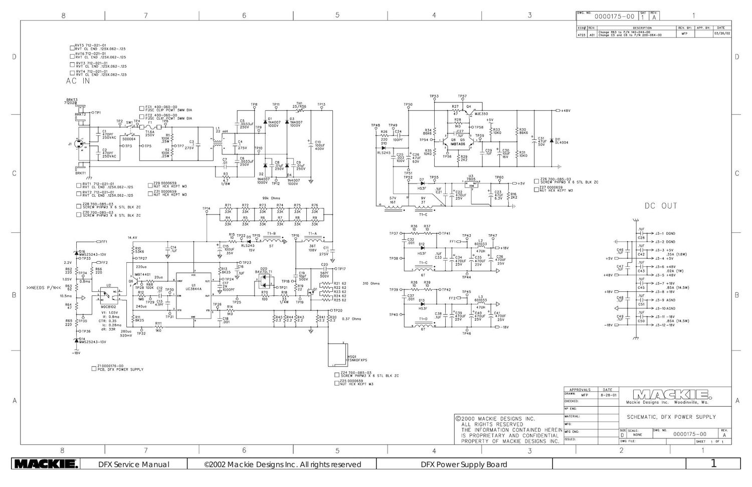 Mackie DFX Power Supply Schematic