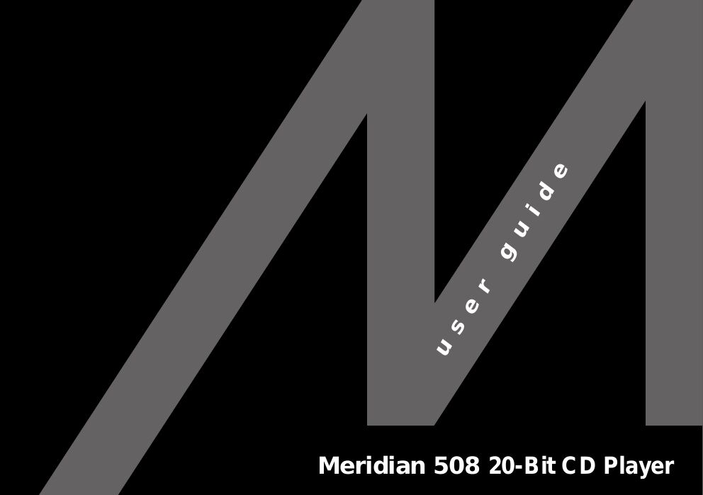 meridian audio 508 owners manual