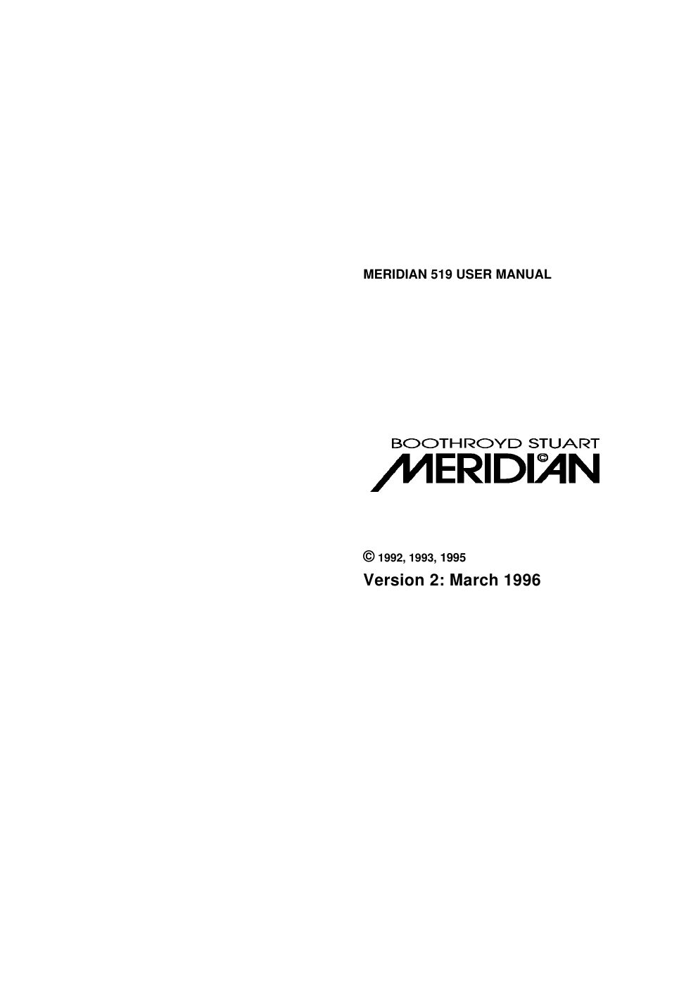 meridian audio 519 owners manual