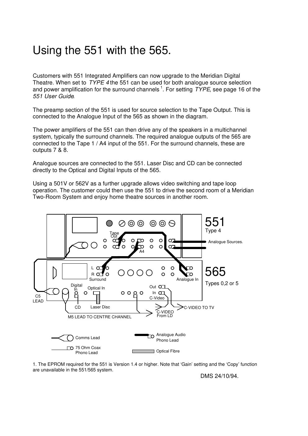 meridian audio 551 owners manual