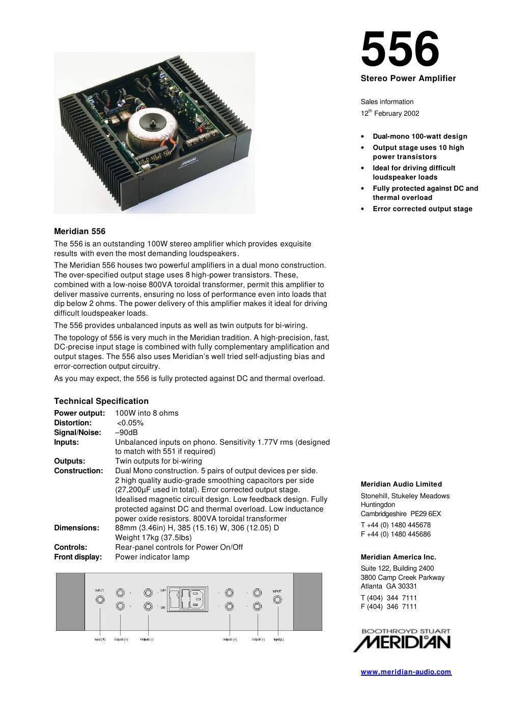 meridian audio 556 brochure