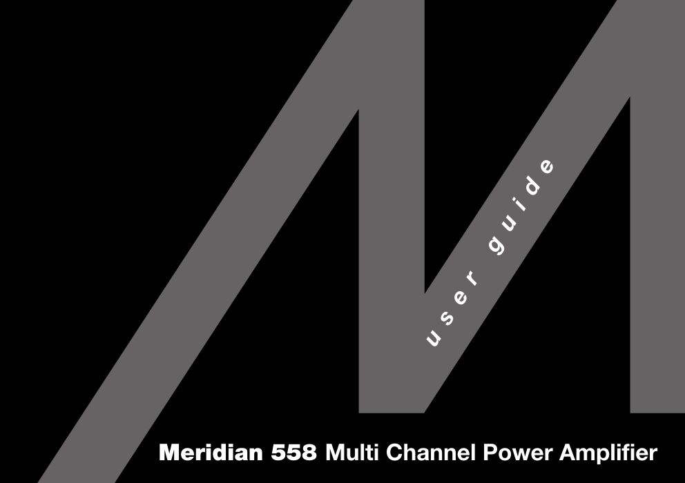 meridian audio 558 owners manual