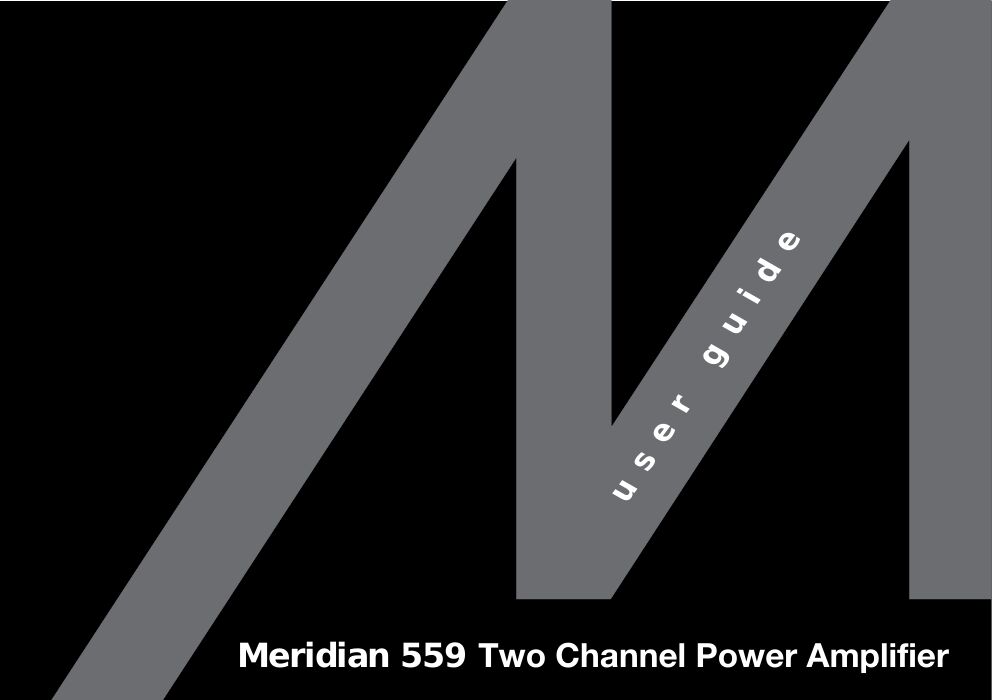 meridian audio 559 owners manual