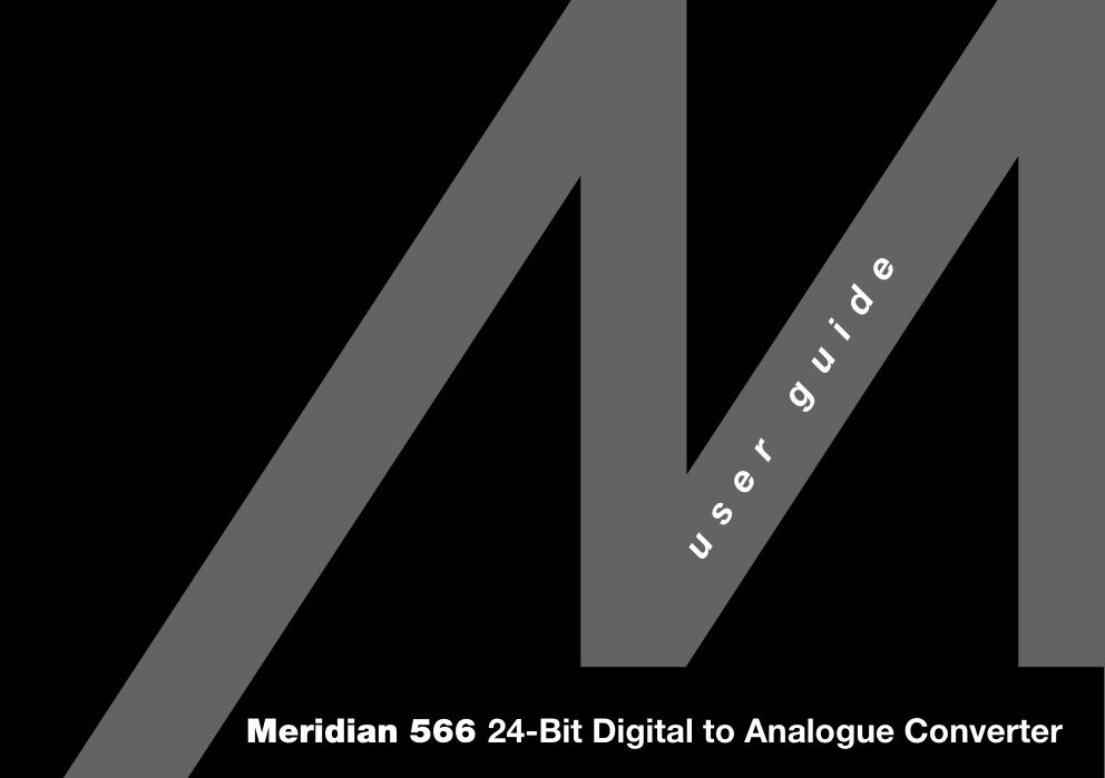 meridian audio 566 owners manual