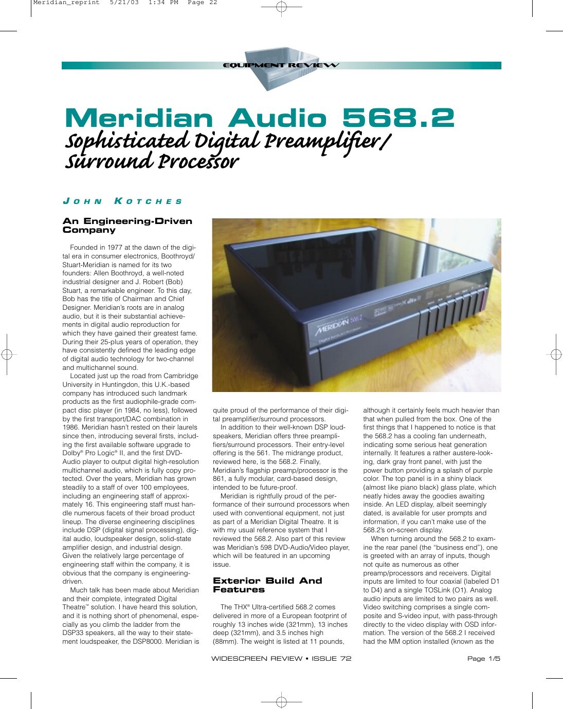 meridian audio 568 mk2 owners manual