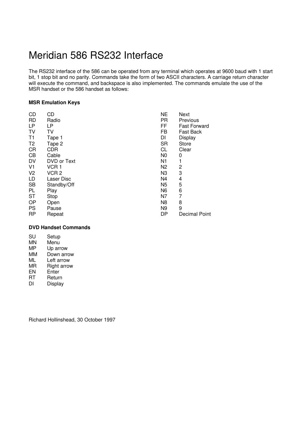 meridian audio 586 owners manual