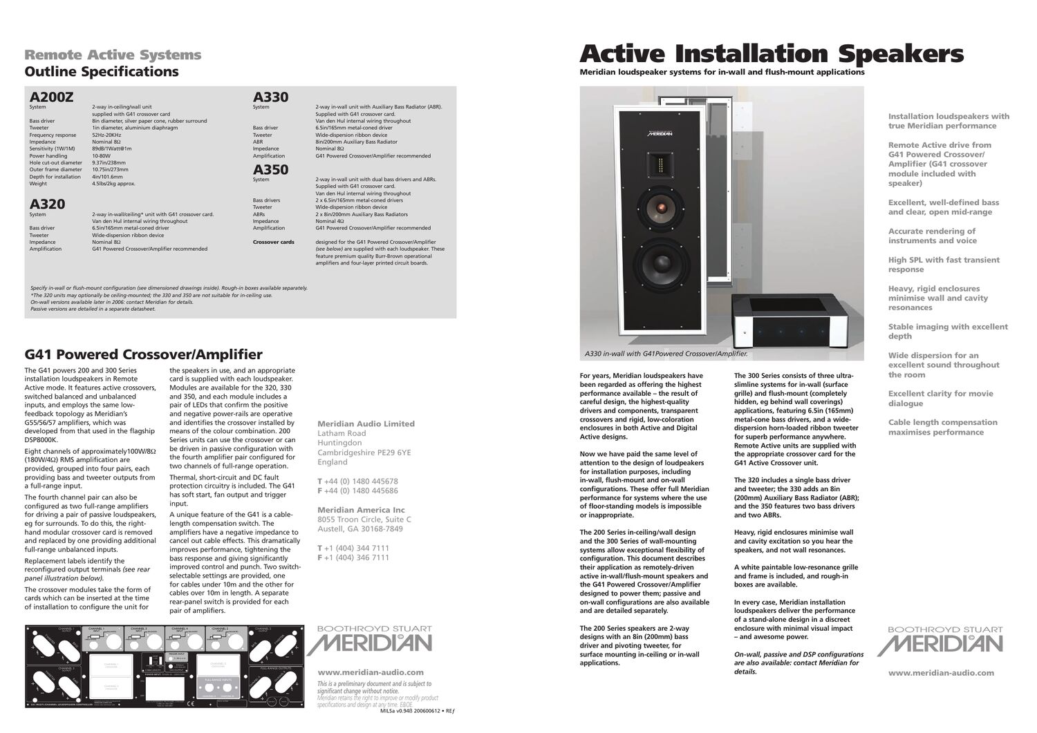 meridian audio a 220 z brochure