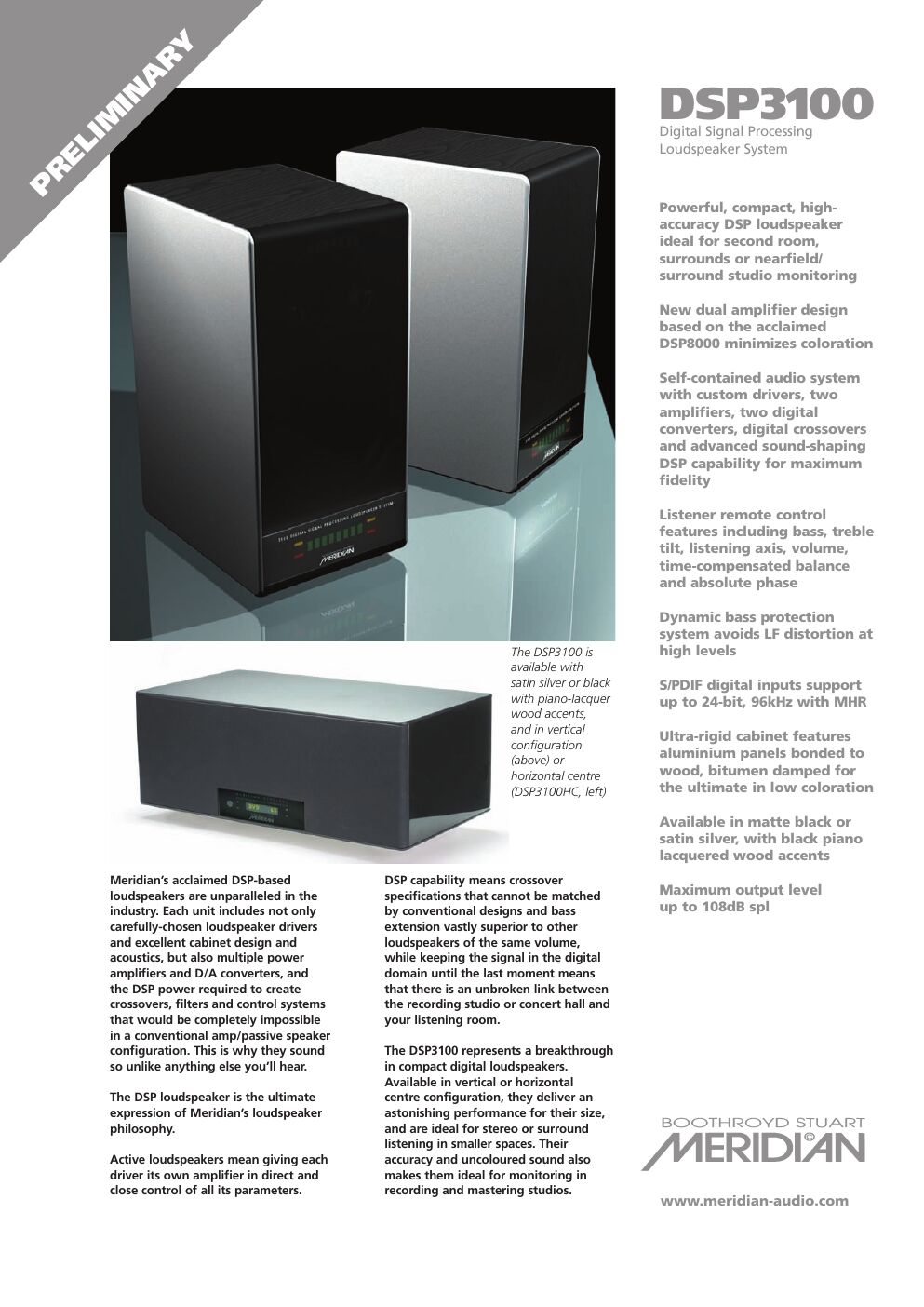 meridian audio dsp 3100 brochure