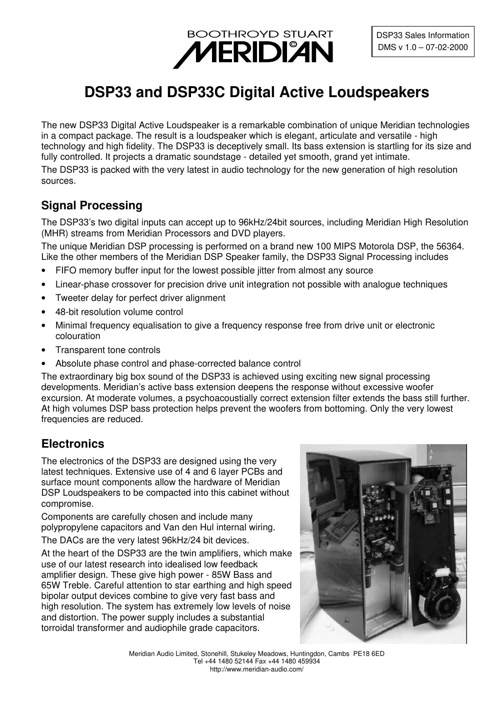 meridian audio dsp 33 brochure