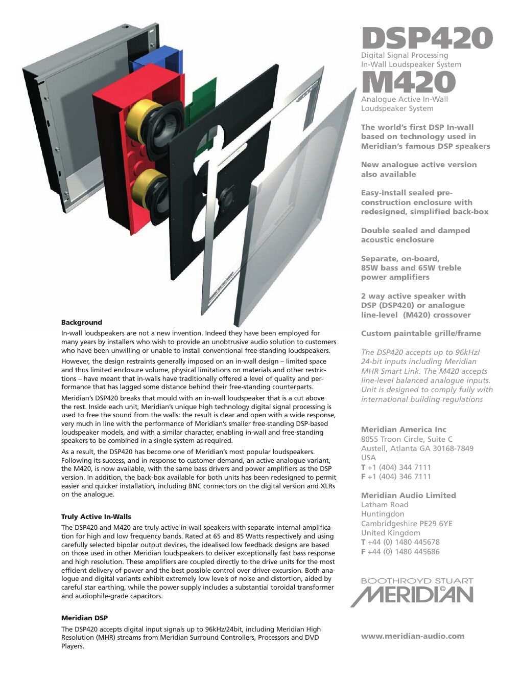 meridian audio dsp 420 brochure