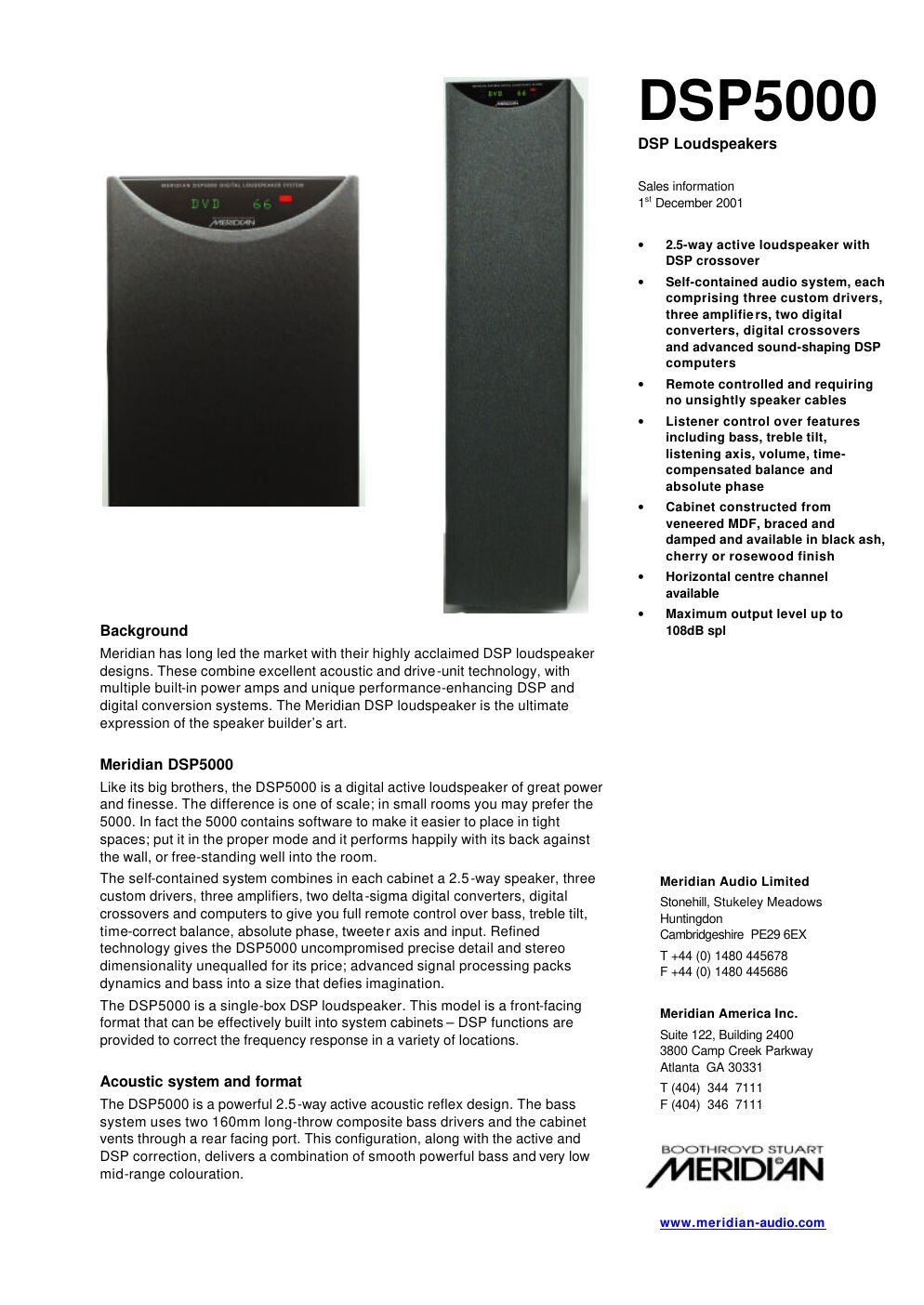 meridian audio dsp 5000 brochure