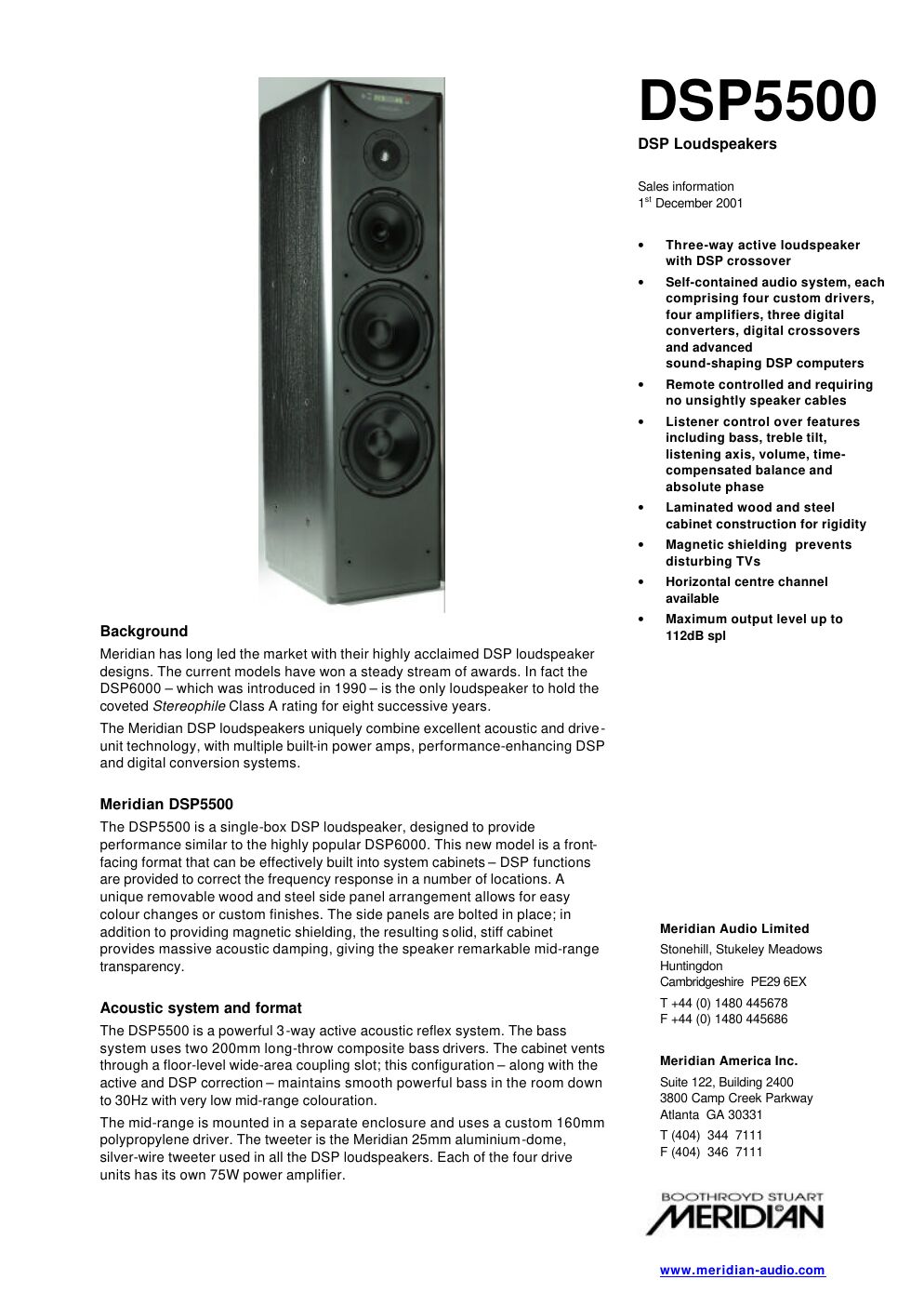 meridian audio dsp 5500 brochure