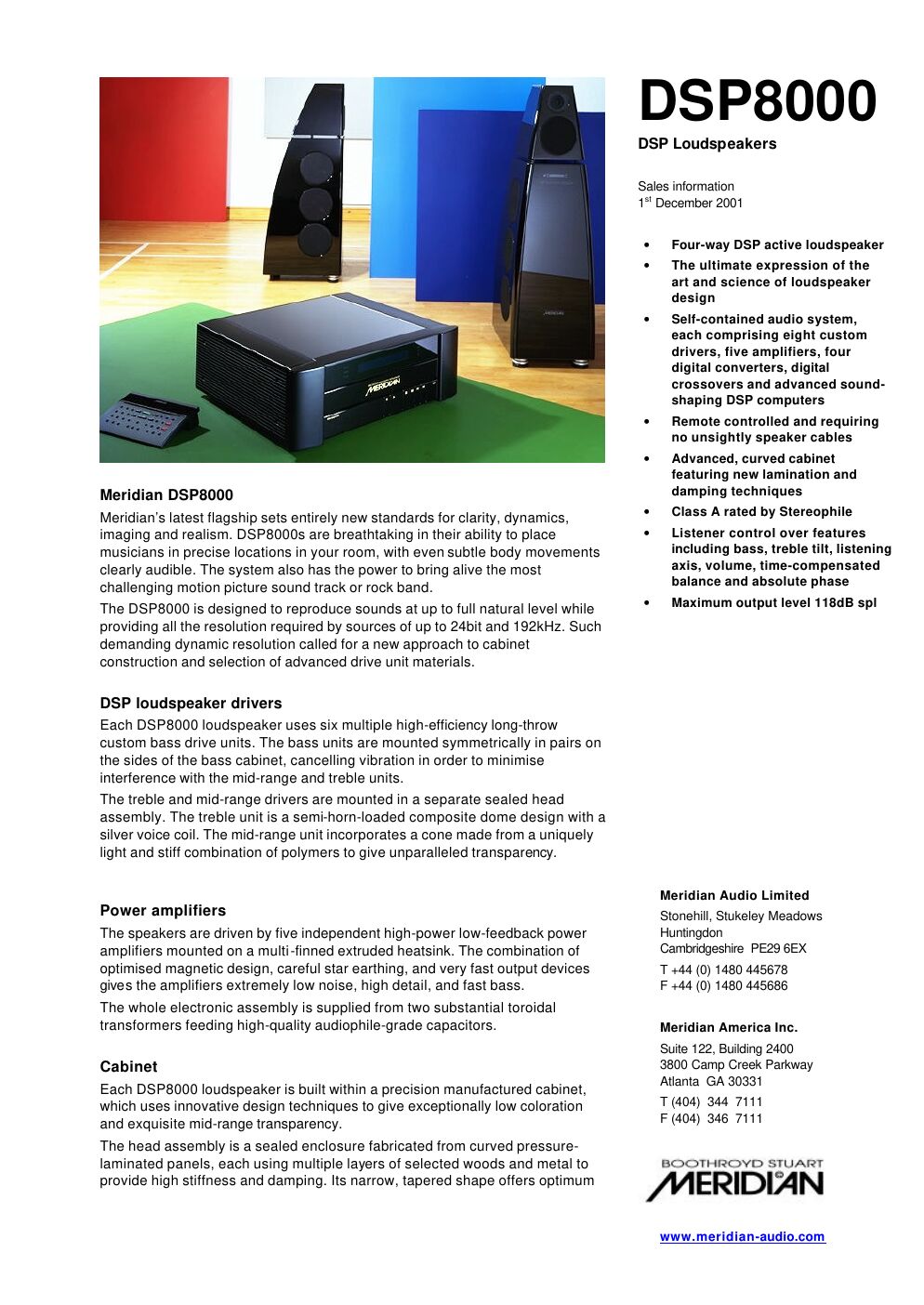 meridian audio dsp 8000 brochure