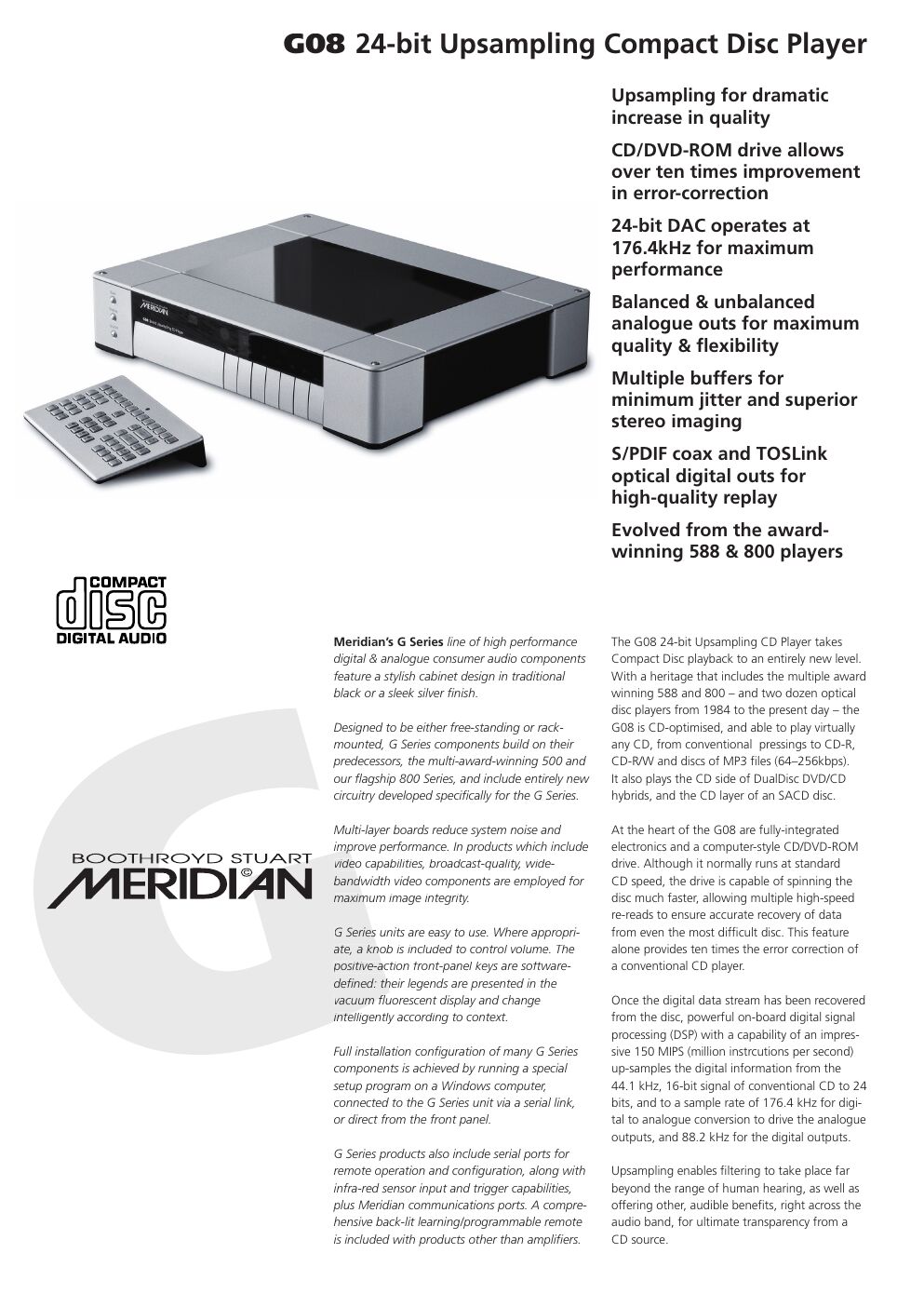 meridian audio g 08 brochure