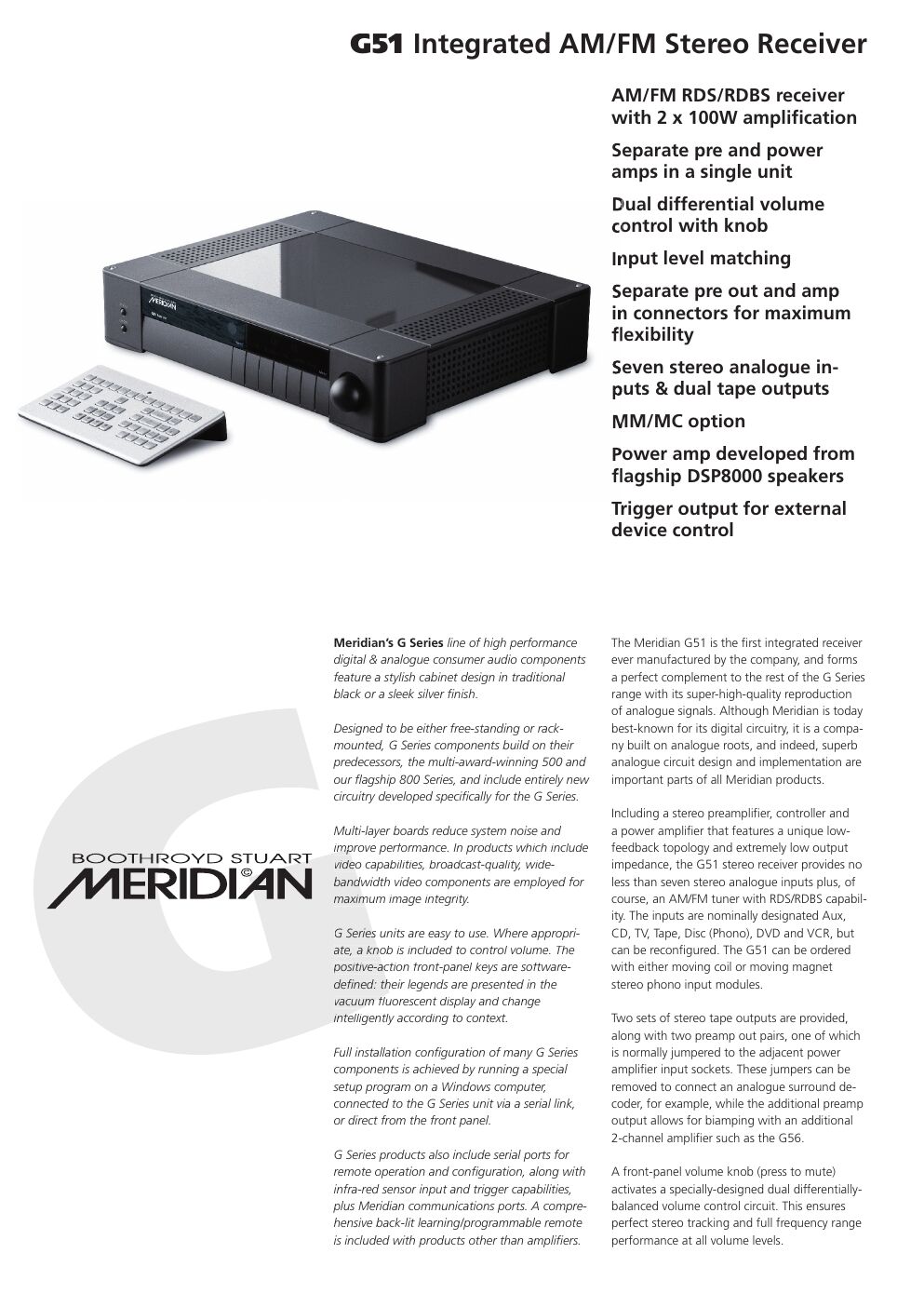 meridian audio g 51 brochure