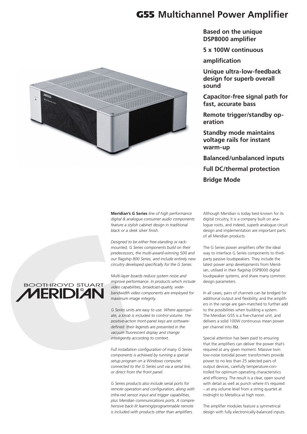 meridian audio g 55 brochure