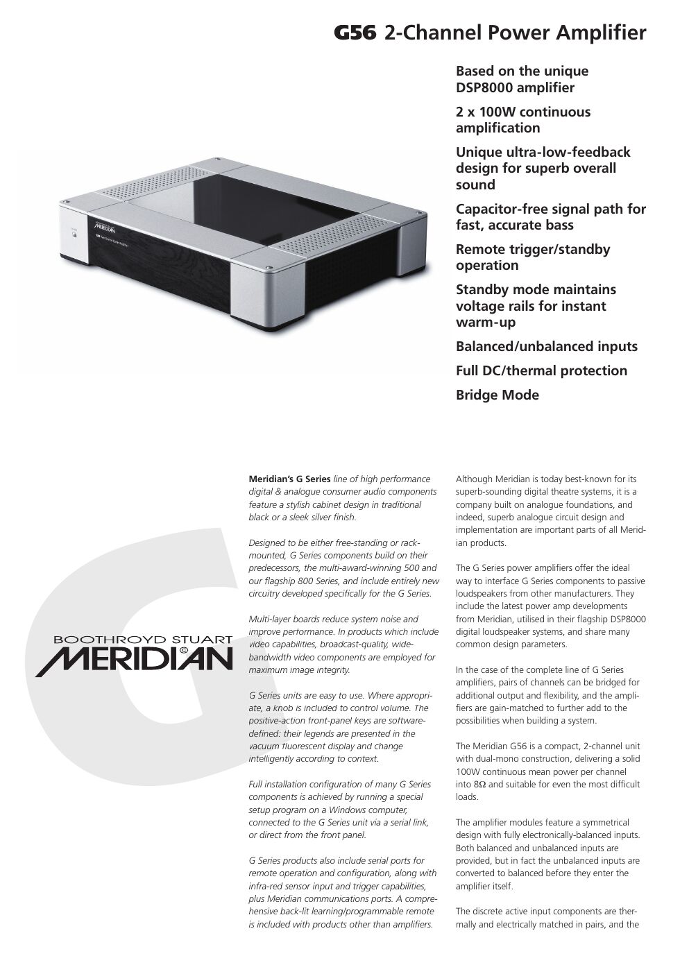 meridian audio g 56 brochure