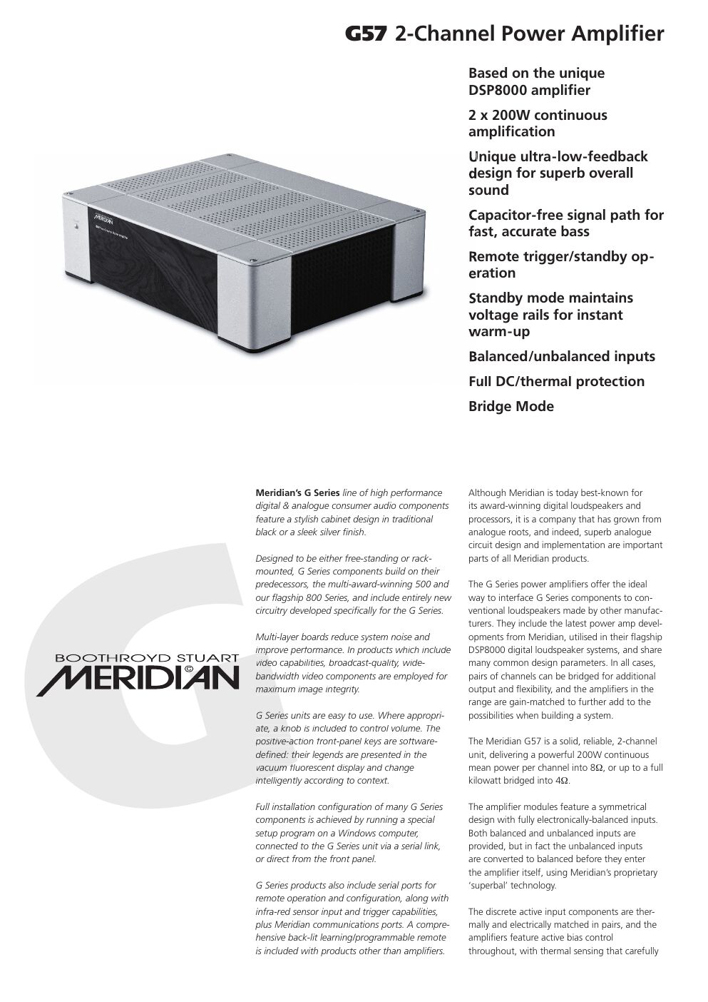 meridian audio g 57 brochure