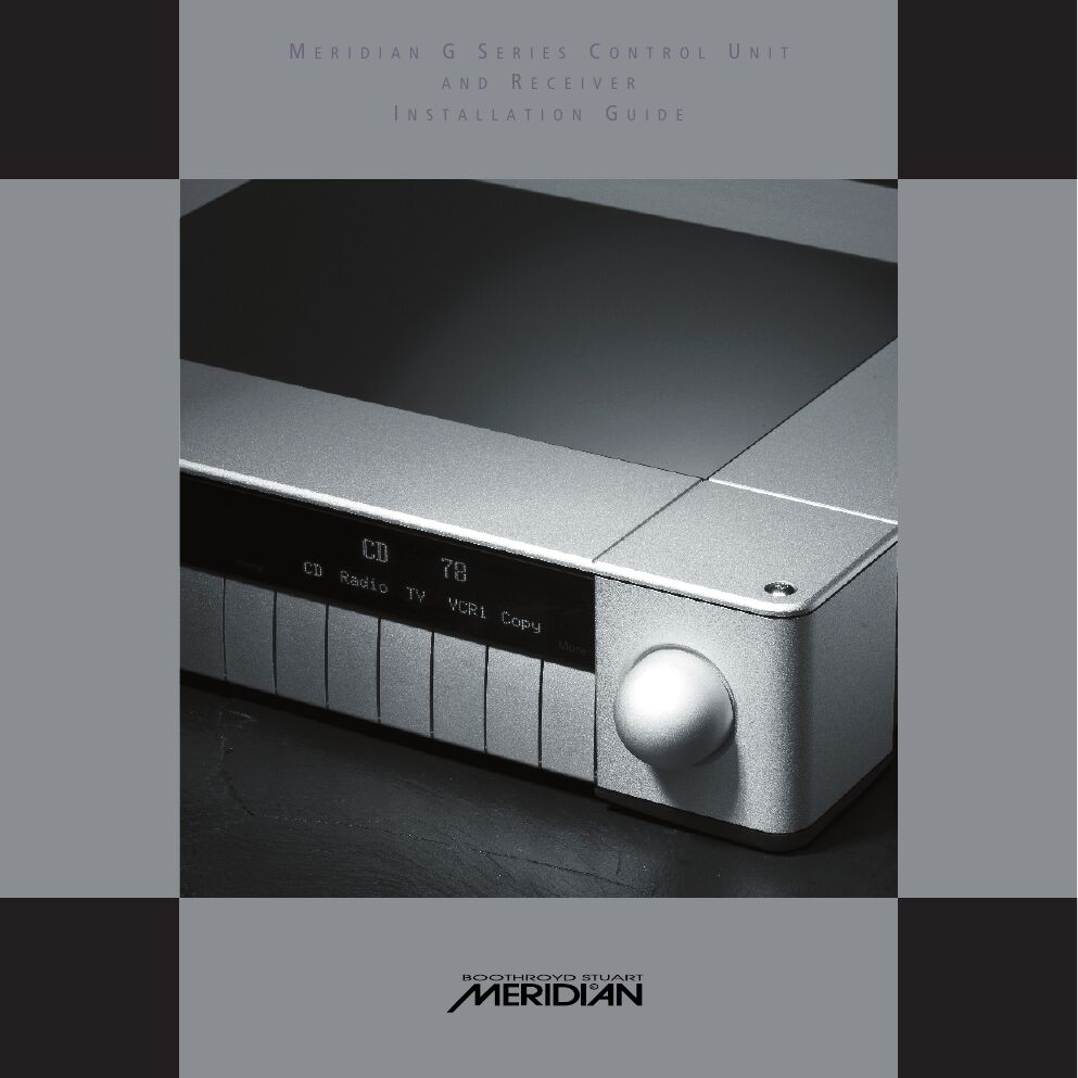 meridian audio g xxxx control uni owners manual