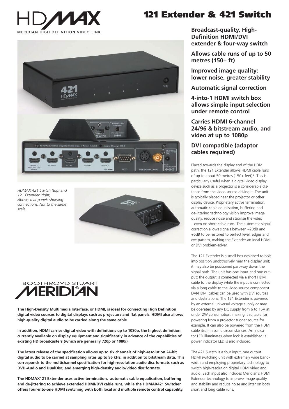 meridian audio hdmax 121 brochure