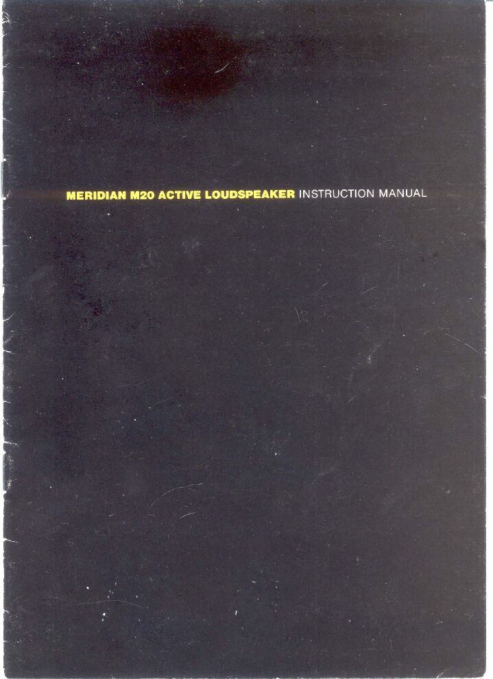 meridian audio m 20 owners manual