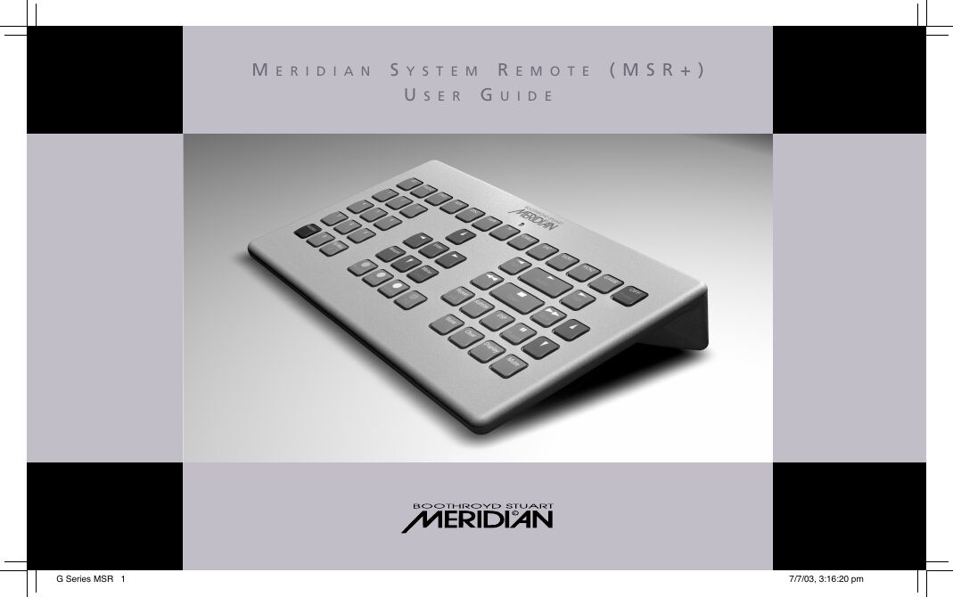 meridian audio msr owners manual