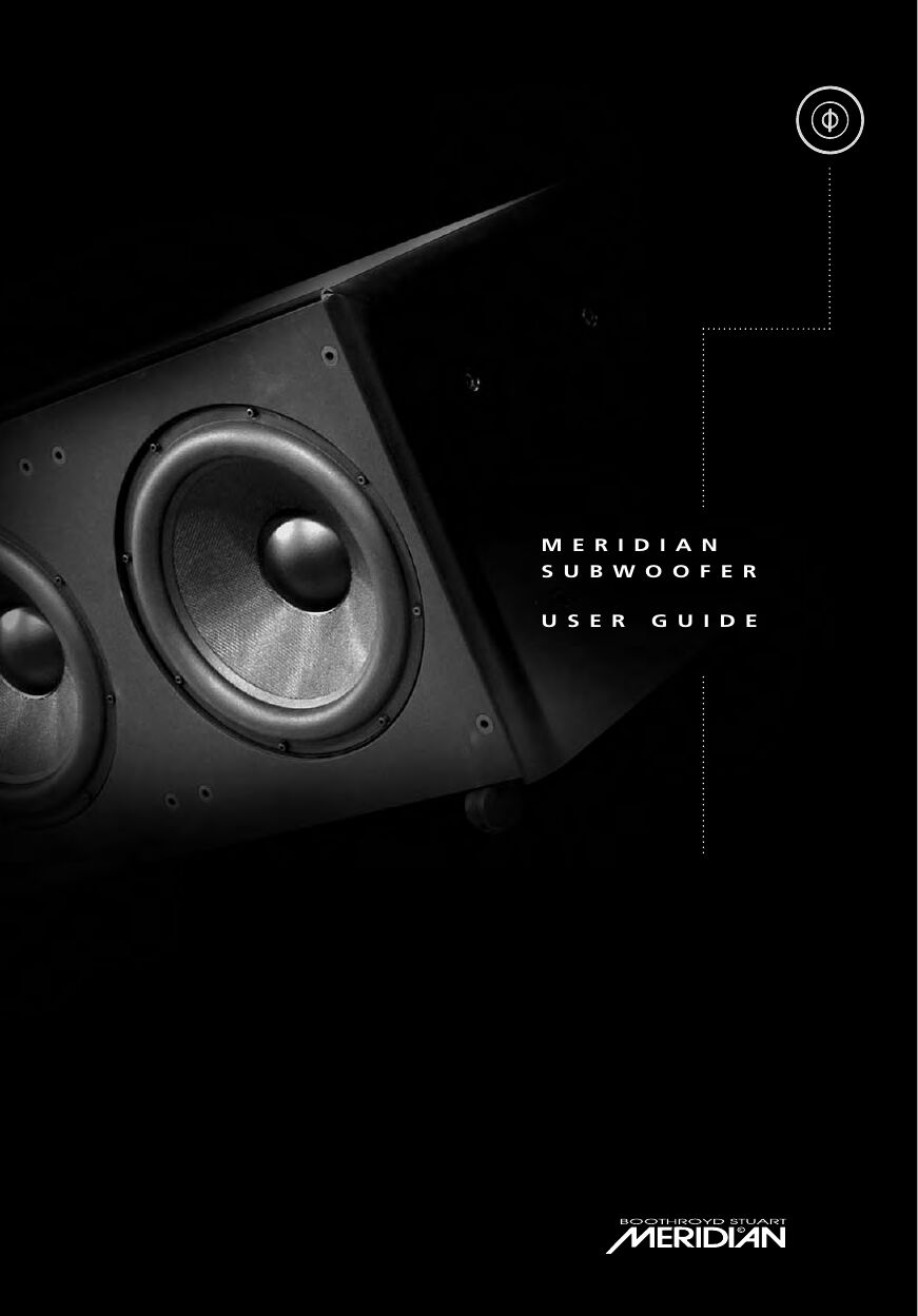 meridian audio sw 1600 owners manual