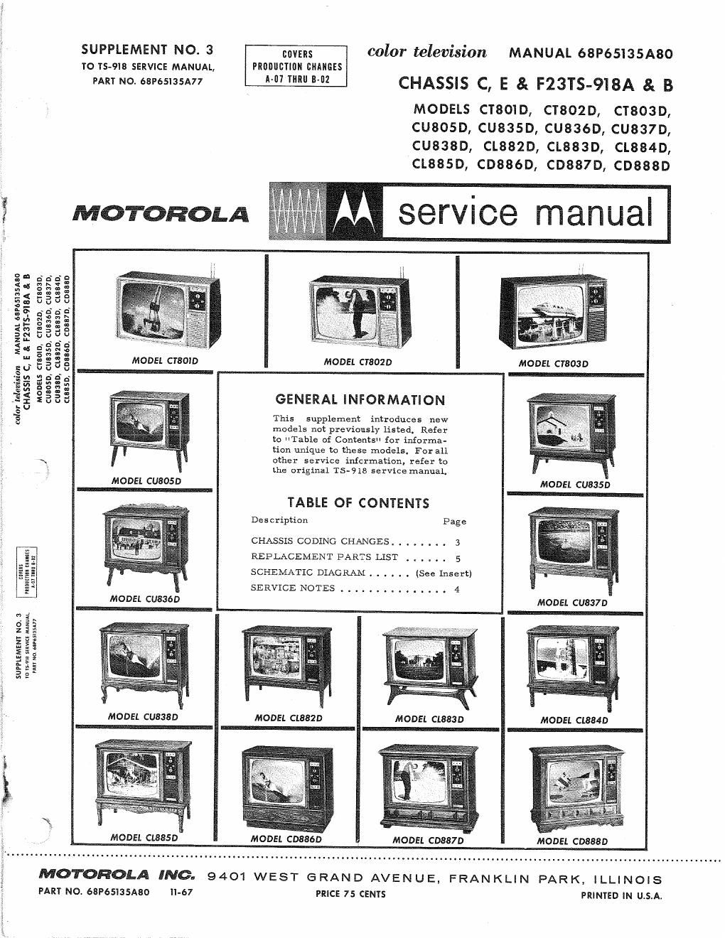 motorola cu 838 d service manual