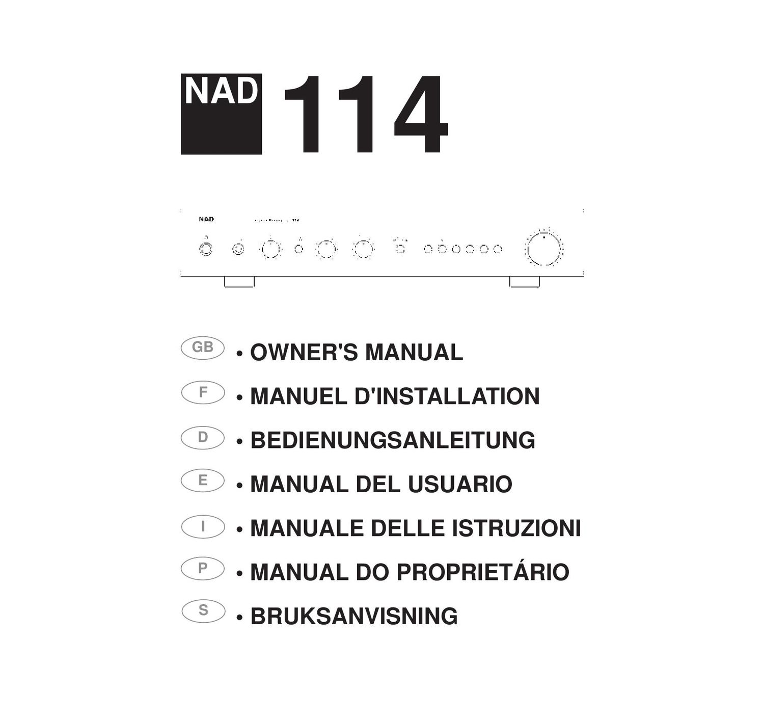 Nad 114 Owners Manual