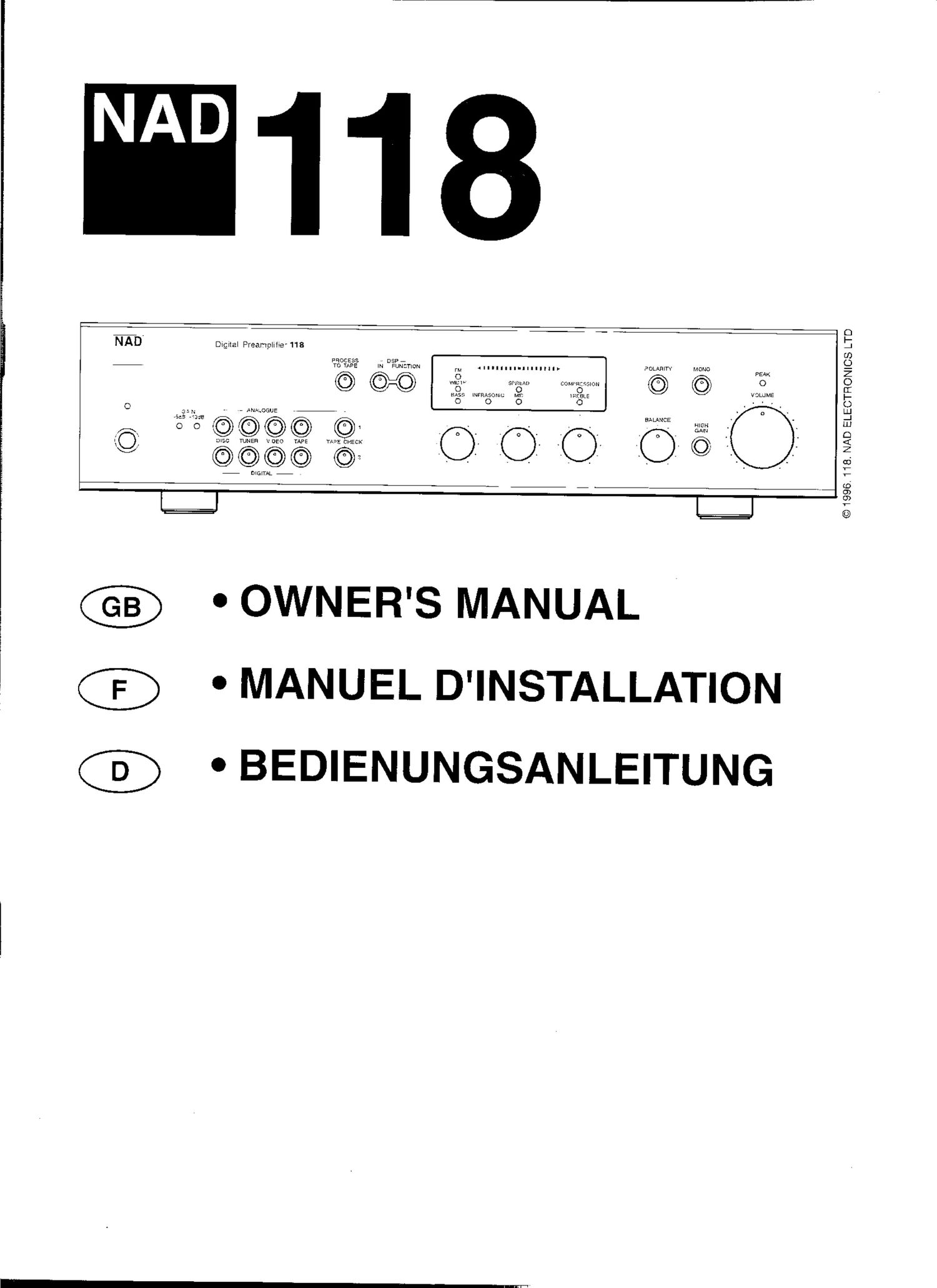 Nad 118 Owners Manual