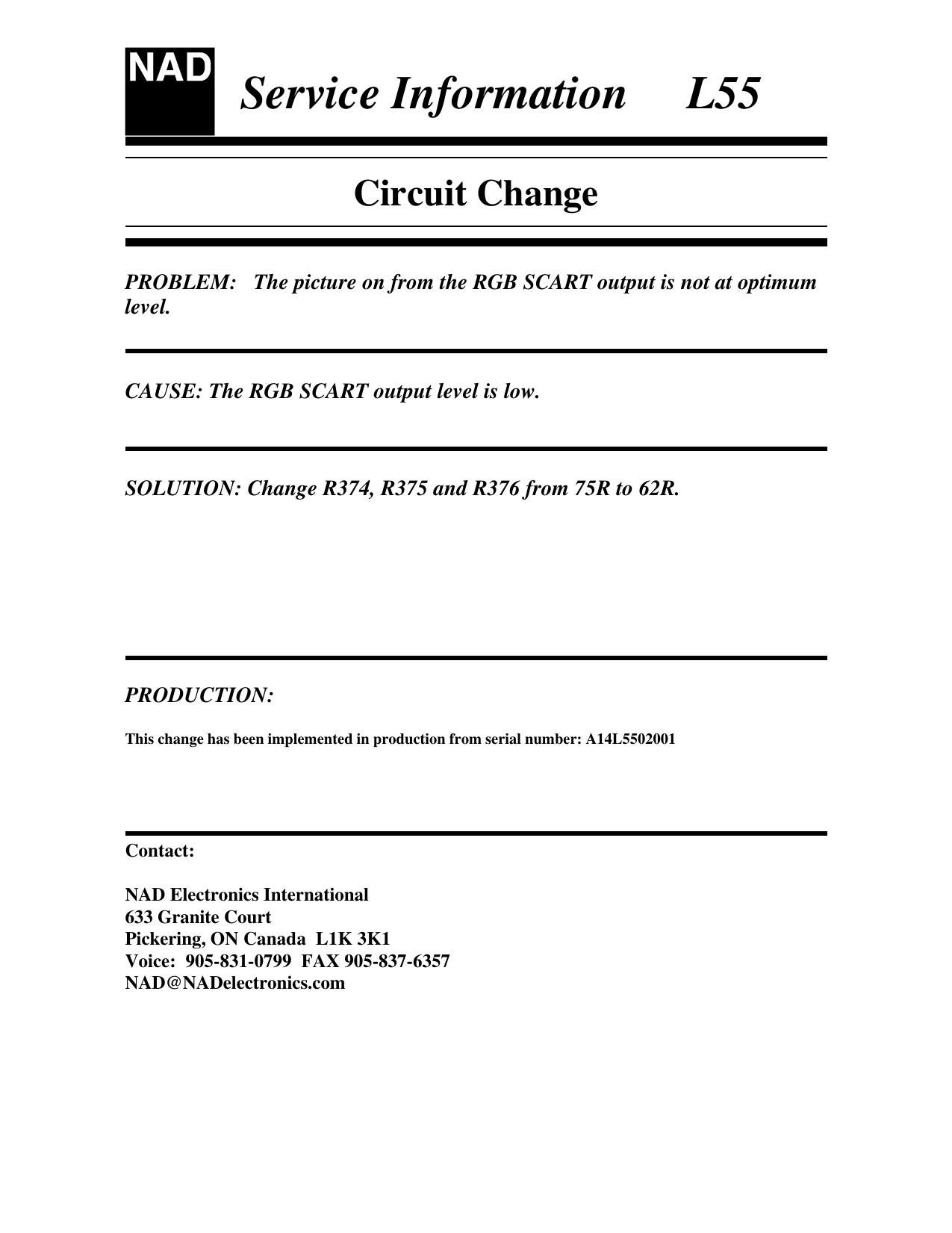 Nad L 55 Service Information