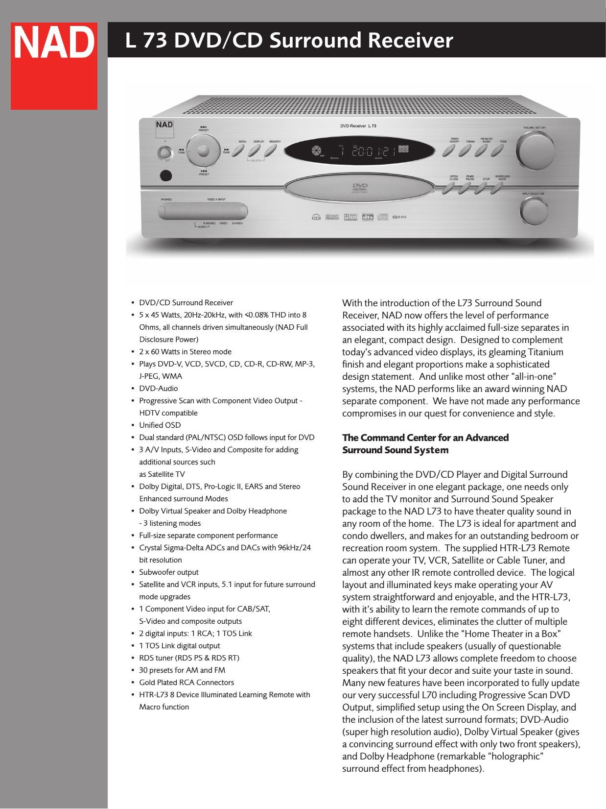 Nad L 73 Brochure