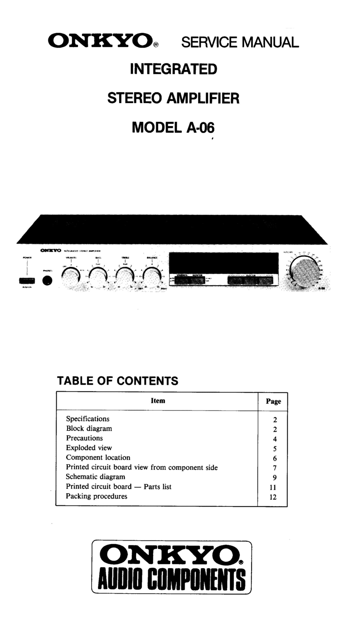 Onkyo A 06 Service Manual