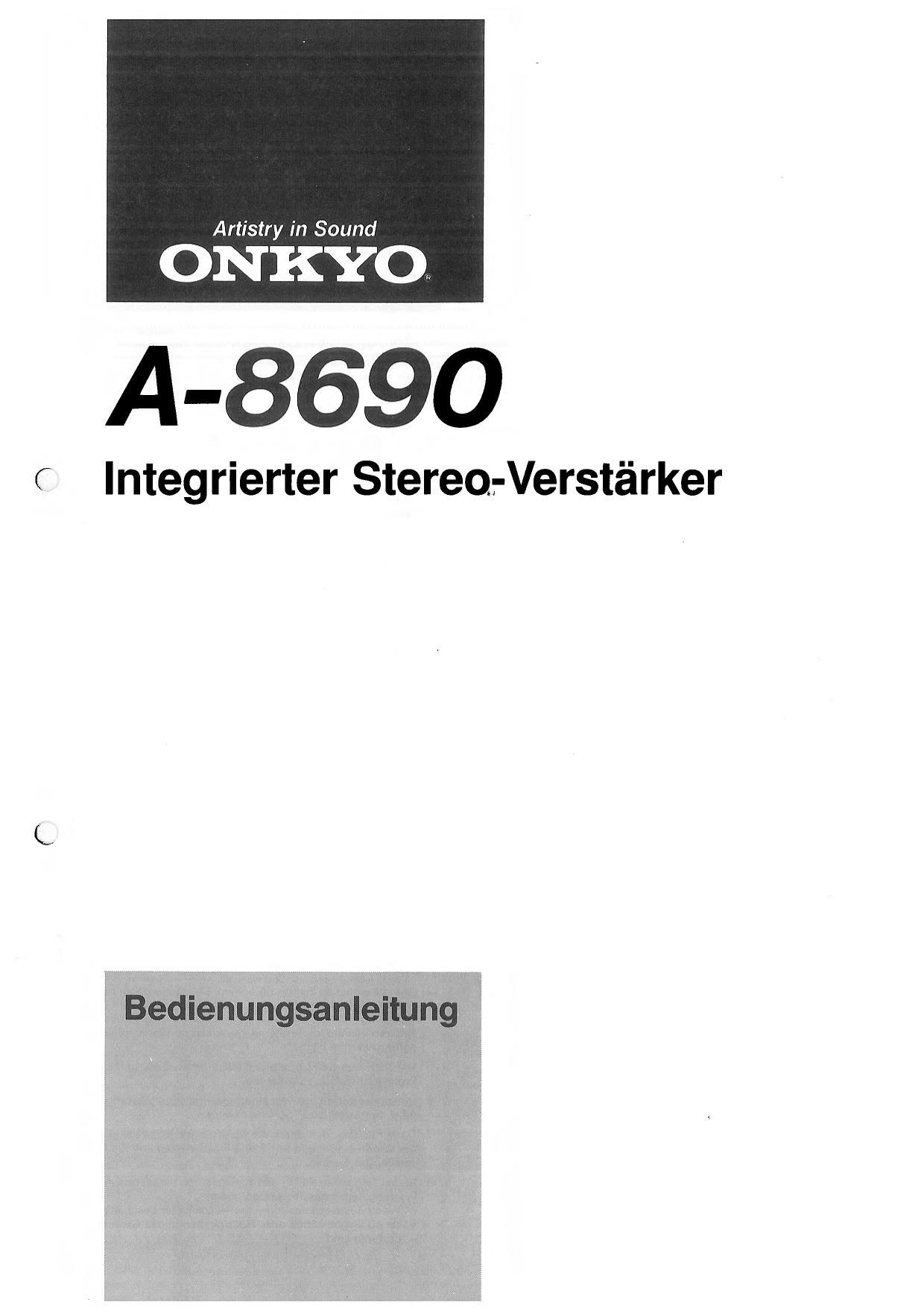 Onkyo A 8690 Owners Manual