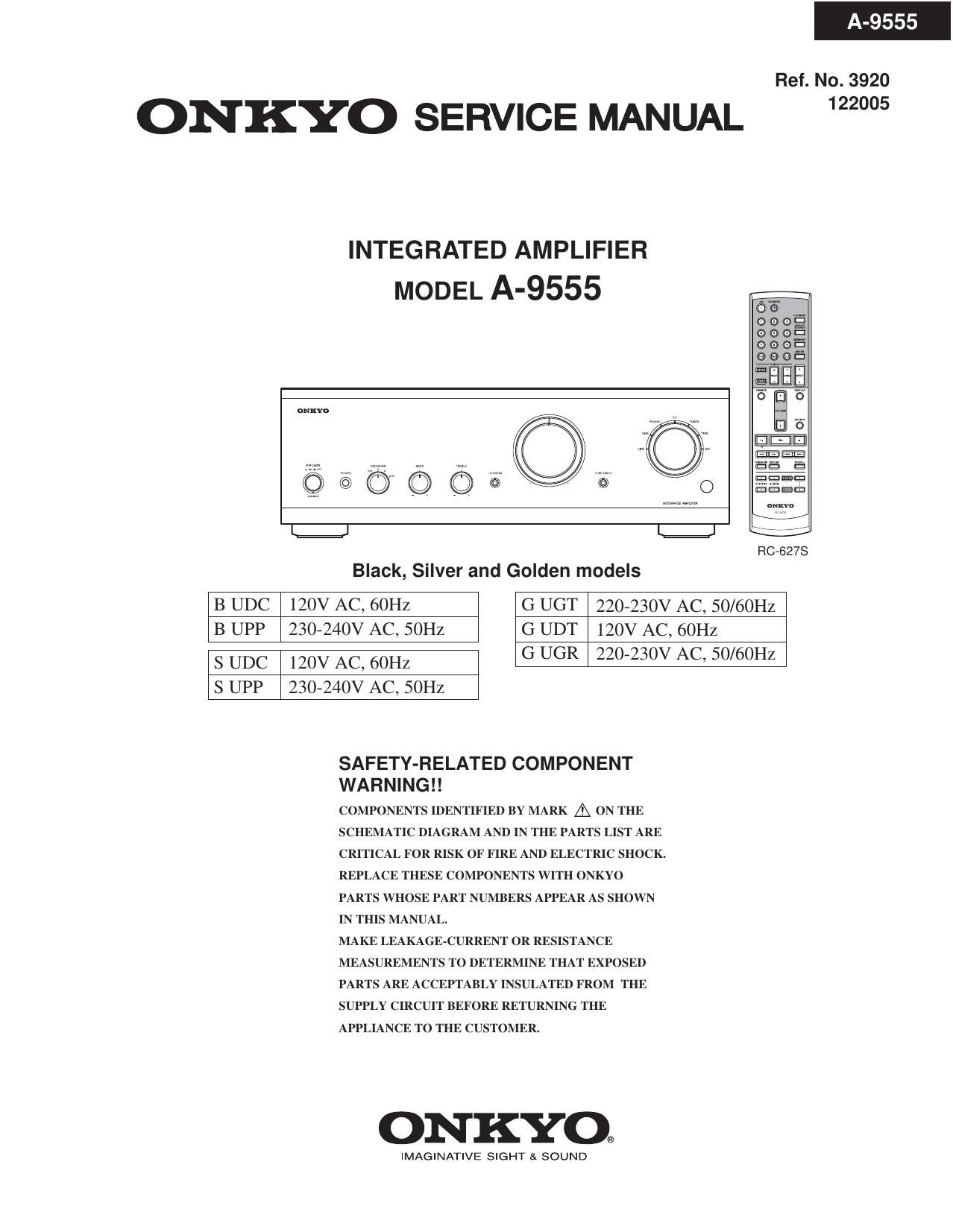 Onkyo A 9555 Service Manual