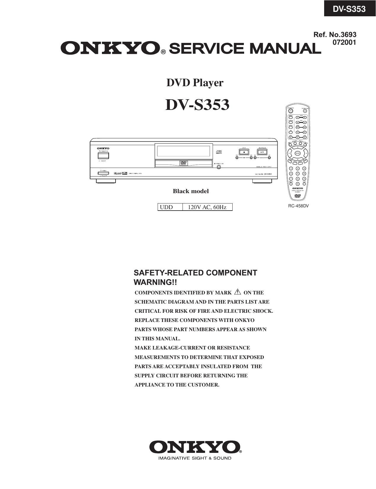 Onkyo DVS 353 Service Manual