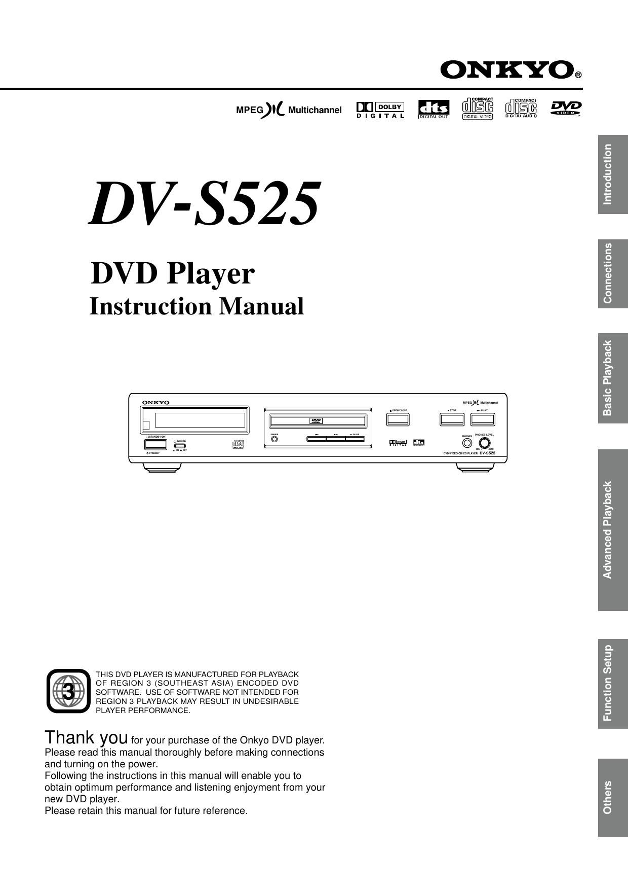 Onkyo DVS 525 Owners Manual