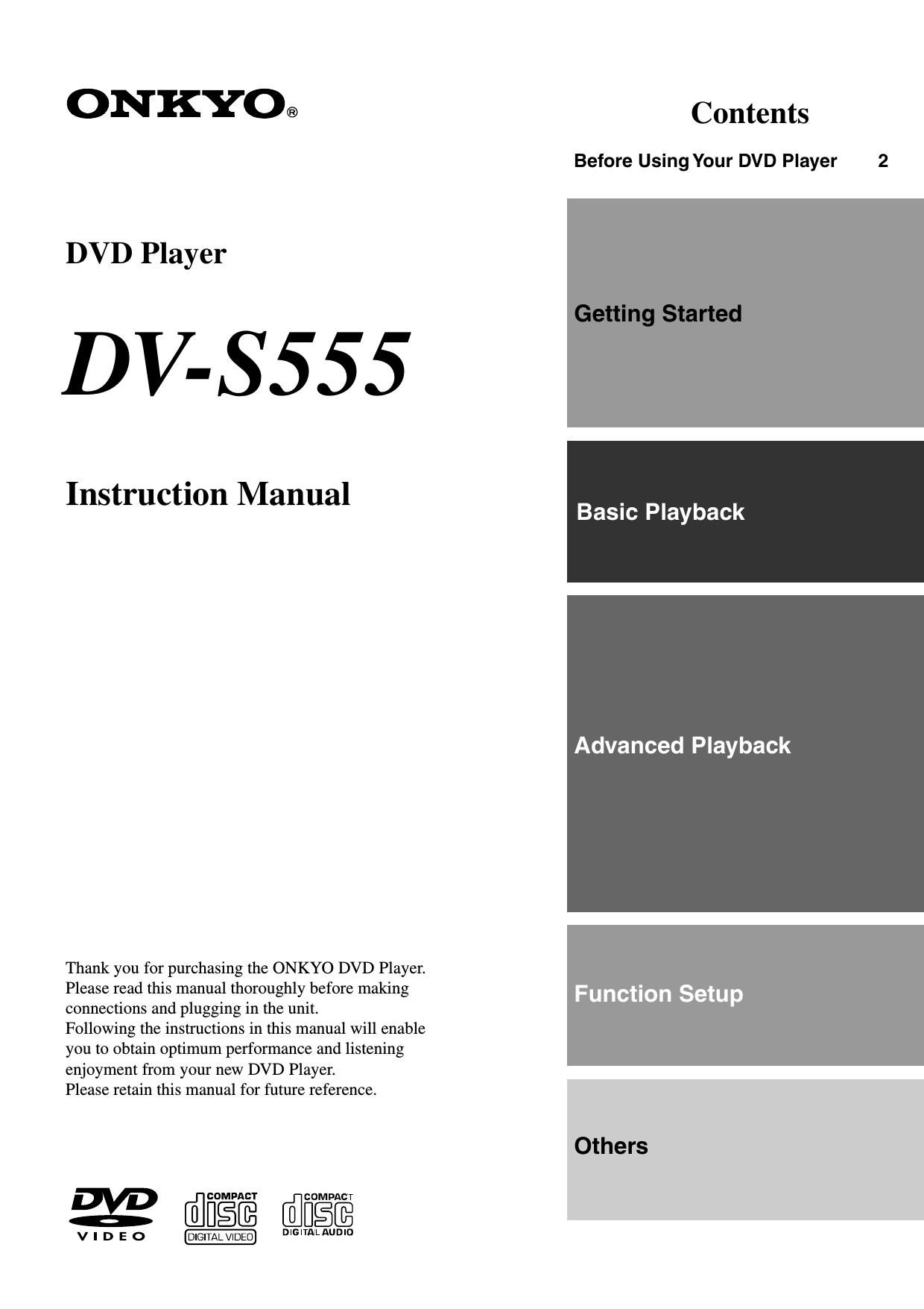 Onkyo DVS 555 Owners Manual