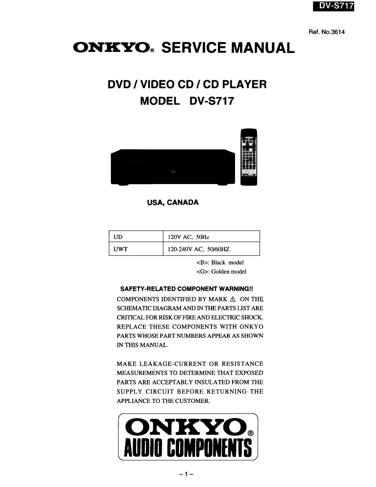 Onkyo DVS 717 Service Manual