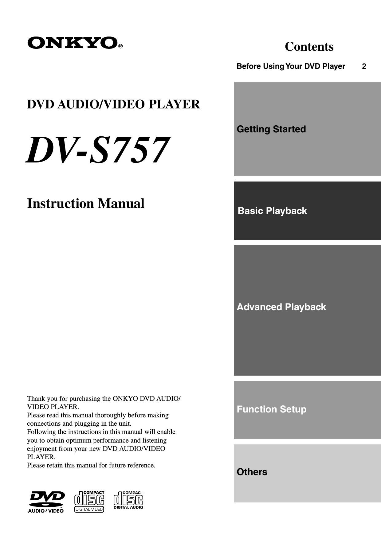 Onkyo DVS 757 Owners Manual