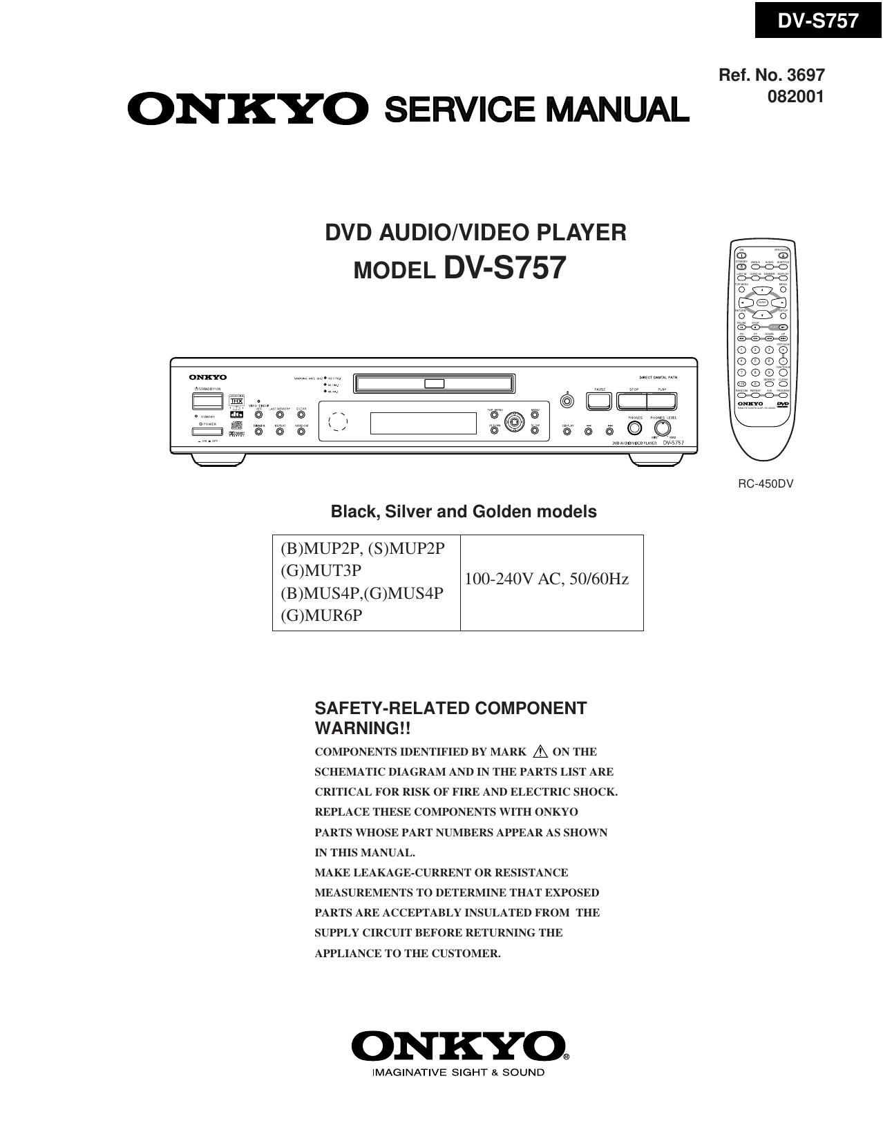 Onkyo DVS 757 Service Manual