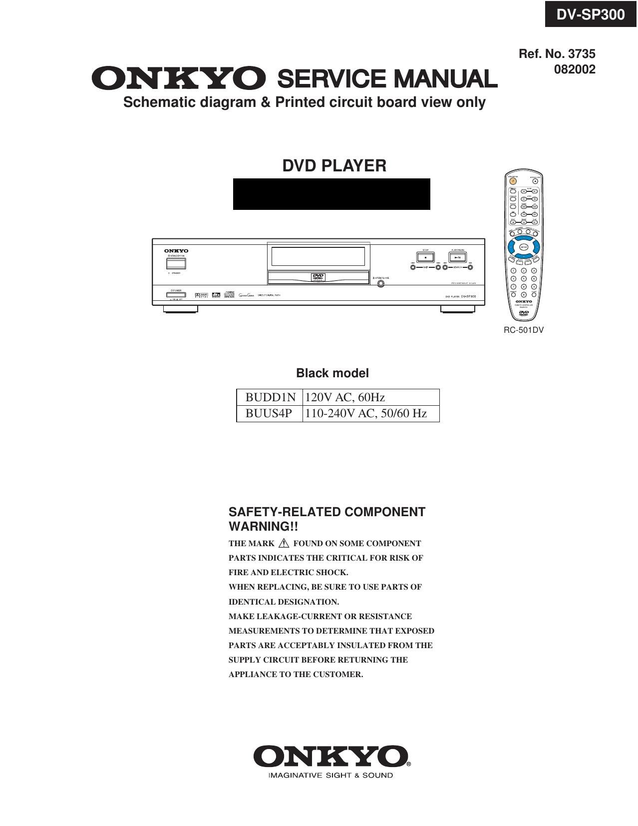 Onkyo DVSP 300 Service Manual