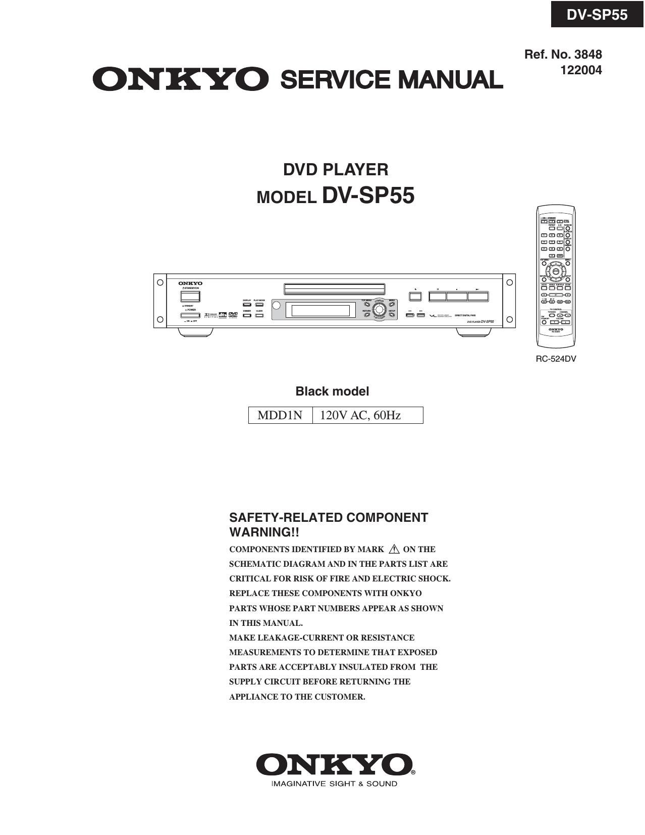 Onkyo DVSP 55 Service Manual